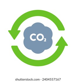 Nature - Environment - Climate Change - Carbon Neutrality - Carbon dioxide (CO2) Cloud with a Recycle Sign