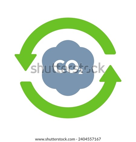 Nature - Environment - Climate Change - Carbon Neutrality - Carbon dioxide (CO2) Cloud with a Recycle Sign