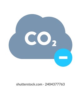 Naturaleza - Medio ambiente - Cambio climático - Descarbonización - Nube de dióxido de carbono (CO2) con signo menor