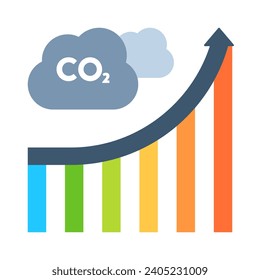 Nature - Environment - Climate Change - Global Warming - Bar Chart Showing Increasing Levels of Carbon Dioxide (CO2)