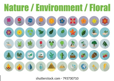Nature, Environment and Floral icons