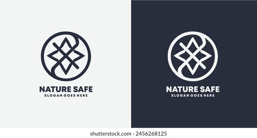 nature environment green nature safe tree logo design set template, EPS 10 vector illustration