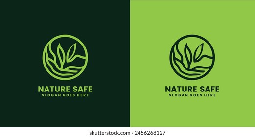 nature environment green nature safe tree logo design set template, EPS 10 vector illustration