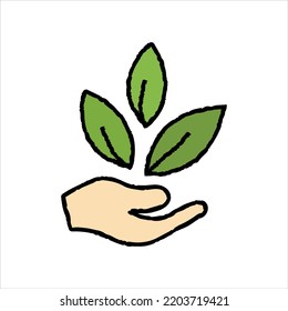 Nature environment hand-drawn icon vector graphic illustration