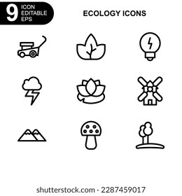 icono de naturaleza y entorno o logotipo símbolo de signo aislado ilustración vectorial - iconos vectoriales de estilo negro de alta calidad