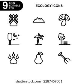 Natur- und Umweltzeichen oder Logo einzeln auf Zeichen, Vektorgrafik - hochwertige Vektorsymbole in schwarzem Stil
