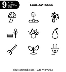 icono de naturaleza y entorno o logotipo símbolo de signo aislado ilustración vectorial - iconos vectoriales de estilo negro de alta calidad