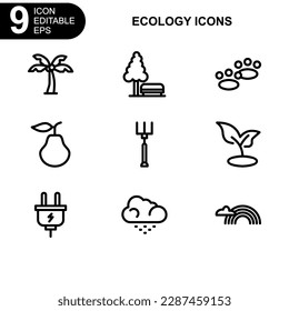 icono de naturaleza y entorno o logotipo símbolo de signo aislado ilustración vectorial - iconos vectoriales de estilo negro de alta calidad
