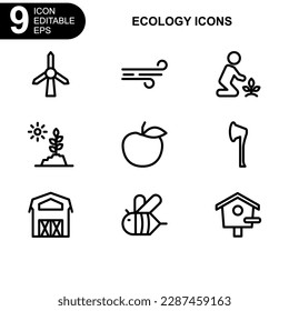 nature and environment icon or logo isolated sign symbol vector illustration - high quality black style vector icons
