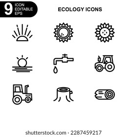 nature and environment icon or logo isolated sign symbol vector illustration - high quality black style vector icons