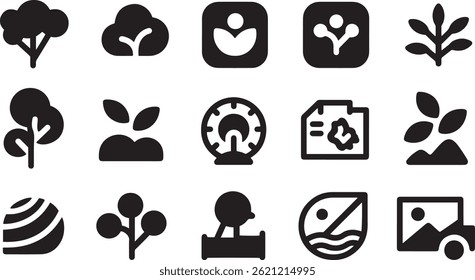  Nature and Environment Icons design clean and uniform in style