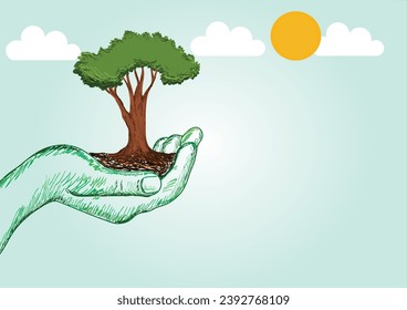 Nature and the environment are important for humanity. saving.