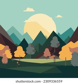 Nature environment landscape vector illustration 