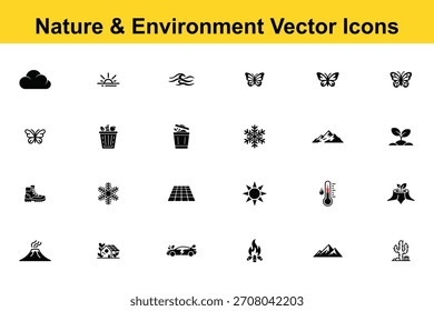 Natur- und Umwelt-Vektorsymbole für das Ökologiedesign
