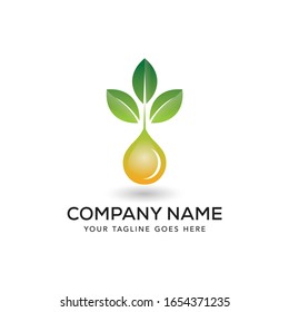 Nature Essential Oil Logo Abstract, Vector Template