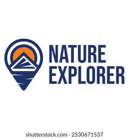 design de logotipo minimalista plano do nature explorer
