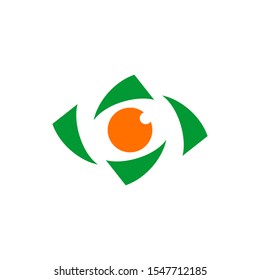 nature eye leaf logo vector