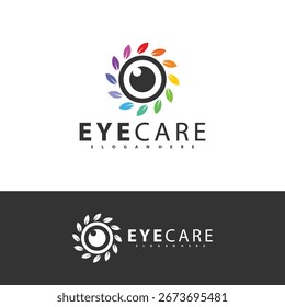 Plantilla de Vector de diseño de logotipo de ojo de Naturaleza. Colorido icono de medios. Concepto de Logotipo de Visión