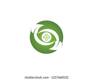 Nature eye logo template vector