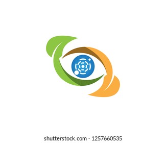 Nature eye logo template vector