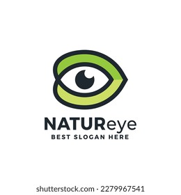 Nature Eye Logo Vector Icon Illustration