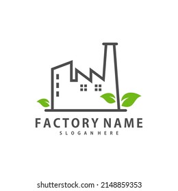 Nature Factory logo design vector, Creative Factory logo design Template Illustration