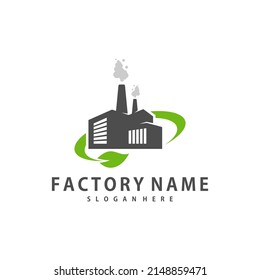 Nature Factory logo design vector, Creative Factory logo design Template Illustration