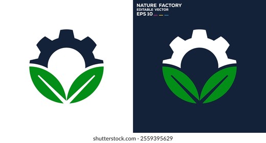 Nature factory logo. Industry, product, leaf. Icon symbol design template EPS 10.