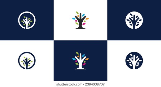 Nature family logo design creative concept Premium Vector