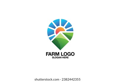 nature farm location vector template logo design