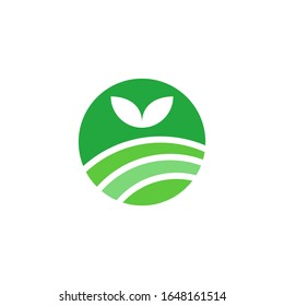 Diseño de icono vectorial de la plantilla de logotipo de la granja de Naturaleza