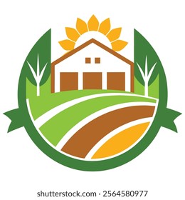 Nature Farm Logo Vector - Creative and High-Quality Vector Design.These high-quality vector illustrations highlight themes of agriculture, greenery, eco-friendliness, and sustainability.