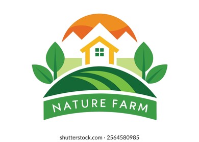 Nature Farm Logo Vector - Creative and High-Quality Vector Design.These high-quality vector illustrations highlight themes of agriculture, greenery, eco-friendliness, and sustainability.