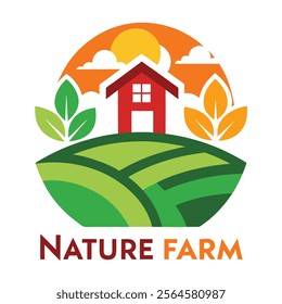 Nature Farm Logo Vector - Creative and High-Quality Vector Design.These high-quality vector illustrations highlight themes of agriculture, greenery, eco-friendliness, and sustainability.