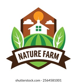 Nature Farm Logo Vector - Creative and High-Quality Vector Design.These high-quality vector illustrations highlight themes of agriculture, greenery, eco-friendliness, and sustainability.