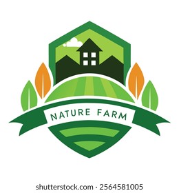 Nature Farm Logo Vector - Creative and High-Quality Vector Design.These high-quality vector illustrations highlight themes of agriculture, greenery, eco-friendliness, and sustainability.