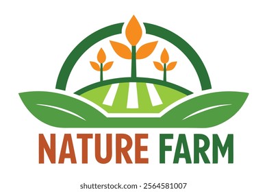 Nature Farm Logo Vector - Creative and High-Quality Vector Design.These high-quality vector illustrations highlight themes of agriculture, greenery, eco-friendliness, and sustainability.