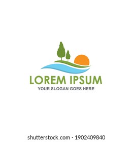 imagen vectorial del logotipo de la granja de naturaleza