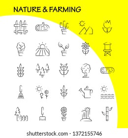 Nature And Farming Hand Drawn Icon Pack For Designers And Developers. Icons Of Barn, Building, Door, Farm, Farming, Nature, Round, Mountain, Vector