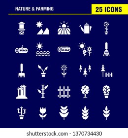 Nature And Farming Solid Glyph Icon Pack For Designers And Developers. Icons Of Barn, Building, Door, Farm, Farming, Nature, Round, Mountain, Vector