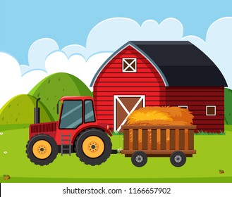 A nature farmland landscape illustration