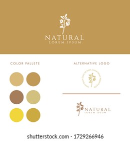 nature feminine floral logo editable template for branding