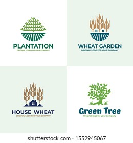 Nature, field,  agriculture logo design collection. Creative unique nature Logo design collection. Original logo design inspiration.