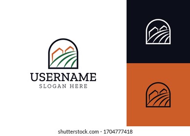 concepto vectorial del logotipo de la ciudad de campo natural con estilos sencillos, modernos y únicos