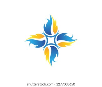 Nature fire and gas logo template