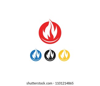 Nature fire and gas logo vector template
