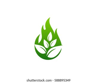 Nature Fire Logo Design Element