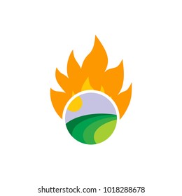 Nature Fire Logo Icon Design