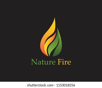 Nature fire logo vector concept