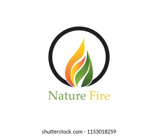 Nature fire logo vector concept